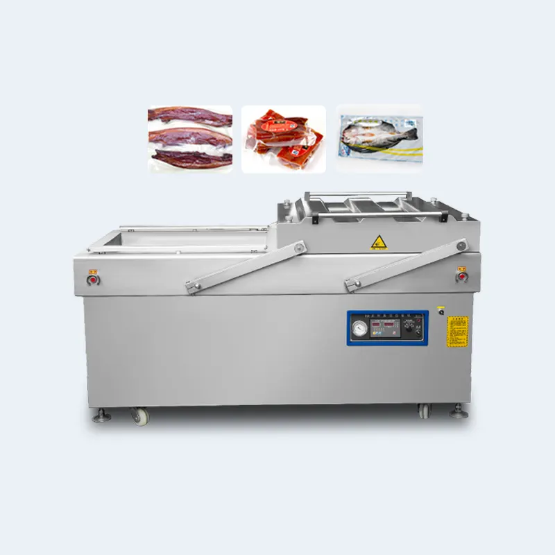 Aicnpack Dubbele Kamer Automatische Vlees Zeevruchten Fruit En Groenten Vacuüm Sealer Verpakkingsmachine