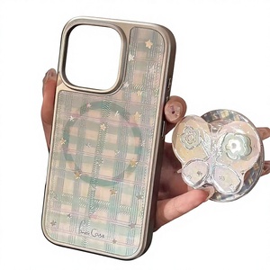 Coques de téléphone antichoc en TPU+PC avec support magnétique électroplaqué pour <span class=keywords><strong>iPhone</strong></span> 17, 16/15/17 Pro Max et modèles Air - Product Image 1