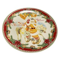 Ensemble d'assiettes en céramique de Noël - Assiettes de dîner pour petit-déjeuner, steak, plats principaux occidentaux, adaptées au micro-ondes, pour hôtels et usage domestique