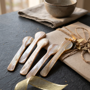 Nouvelles cuillères à dessert en nacre blanche de luxe, écologiques, personnalisables avec logo, petites cuillères à soupe pour la maison, cadeaux de fête - Product Image 2