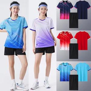 Uniformes de Bádminton y Tenis para Hombre, de Manga Corta, 100% Poliéster, Transpirables y de Secado Rápido, Sublimados - Product Image 2