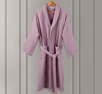 Peignoir en coton tissé 100% pour femmes et hommes, été/printemps, respirant, séchage rapide, longueur intégrale