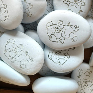 White Pebble Large <strong>Painted</strong> Hand-<strong>painted</strong> Painting <strong>Stone</strong> with Acrylic Coating on a White Base, Diy Handmade <strong>Stone</strong> Painting - Product Image 4