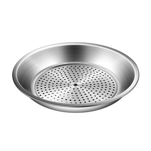 Assiette à raviolis en acier inoxydable 304, double couche, ronde, pour égoutter l'huile et l'eau, utilisation domestique et pour les fêtes, multi-usages - Product Image 2