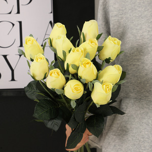 Bouquet de roses artificielles Meng Jie, dégradé rose clair, fleurs en soie, décoration de mariage et de la maison - Product Image 3