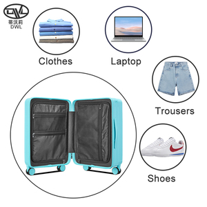 DWL troli lebar, pengiriman Cepat Port pengisian USB koper <span class=keywords><strong>PC</strong></span> 20/24 inci set bagasi troli tahan lama untuk boading - Product Image 4