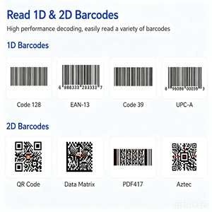 Escáner de Códigos de Barras 2D Inalámbrico JR P50 con Bluetooth 2.4G, <span class=keywords><strong>USB</strong></span>, Detección Automática y Modos de Escaneo Continuo para Logística y Entrega Express - Product Image 6
