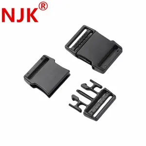Wholesale Good Quality 20mm Black Plastic Side Release Quick Buckles Set Cheap 1 Inch Plastic Clasp Release Fast Buckles