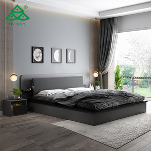 Gran oferta de <span class=keywords><strong>Amazon</strong></span>, cama doble/King con marco de madera con cabecero de almacenamiento, cama multifuncional de estilo más nuevo para dormitorio de apartamento - Product Image 2