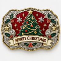 Boucles de ceinture de Noël personnalisées de marque Flyances, Hebillas Con Strass, cadeaux en métal