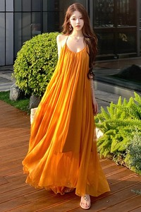 Robes longues Droma 2026 Nouvelle Collection Été – Modèle Sexy Uni à Col Halter et <span class=keywords><strong>Dos</strong></span> <span class=keywords><strong>Nu</strong></span> pour Femme - Product Image 6