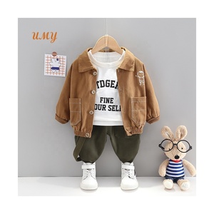 Ensemble de vêtements pour enfants, costume trois pièces, 1 à 4 <span class=keywords><strong>ans</strong></span>, costume garçon, veste à col, pantalon décontracté, chemise, ensemble de vêtements pour <span class=keywords><strong>bébé</strong></span> nouveau-né - Product Image 1