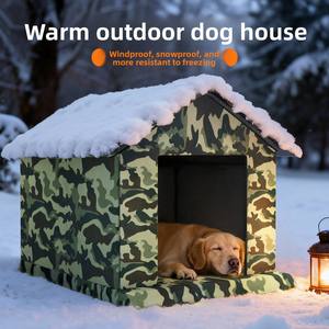 Grande niche isolée pour <span class=keywords><strong>chien</strong></span>, abri d'hiver imperméable pour grands chiens avec design résistant aux intempéries - Product Image 4