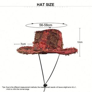 New Retro American Western Cowboy Hat Men Women Ethnic Style Distressed Jazz Hat for Outdoor Travel Party <b>Sunscreen</b> - Product Image 2