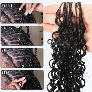New Crochet Braid Human Hair Extension Install and Remove Faster 100% Human Hair Deep Wave <b>H4</b>-27color Adjust Hair Volume Freely - Product Image 5