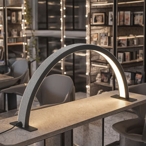 22 pulgadas 30 pulgadas logotipo gratis Luna belleza arte lámpara arco Luna lámpara de mesa con teléfono celular media luna escritorio lámpara de uñas - Product Image 1