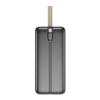 Batterie externe OEM 80000mAh 22.5W à charge rapide avec câble Micro USB intégré et câble Type-C rétractable, affichage numérique, chargeur portable pour
