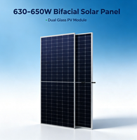 Panneau solaire bifacial de type N 570W 580W 590W, module PV monocristallin double vitrage, taille de cellule 156,75 mm, système d'alimentation pour toit résidentiel