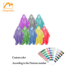 Tragbare Kunststoff-<span class=keywords><strong>Rian</strong></span>-Mantel Pe Regen bekleidung Pe Regen Poncho wasserdichte Regen bekleidung mit Kapuze Outdoor wasserdichten Mantel - Product Image 3
