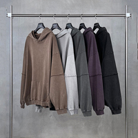 Sudadera con Capucha Oversize Lavada a la Piedra, Hombros Caídos, Teñido en Prenda, 100% Algodón French Terry, Sin Cordón, Unisex, Estilo Urbano, Personalizable