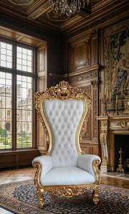 Sillón Individual de Inspiración Real para Sala de Estar con Estructura de Madera Sólida Resistente y Diseño de Cojín Acolchado - Product Image 3