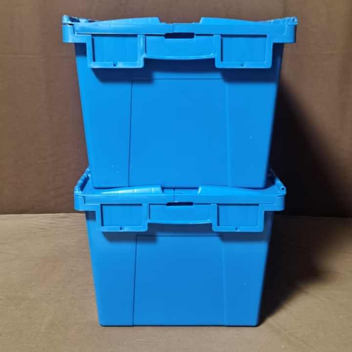 Nestable Recyclable Stackable and Foldable Plastic Crate with Lid Solid ...
