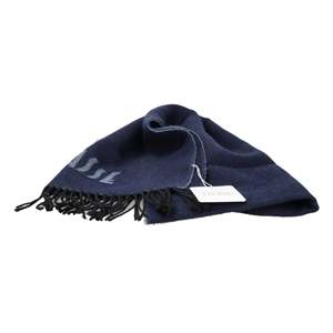 Écharpe pour femme Alviero Martini, bleue, tricotée avec des franges - Product Image 1