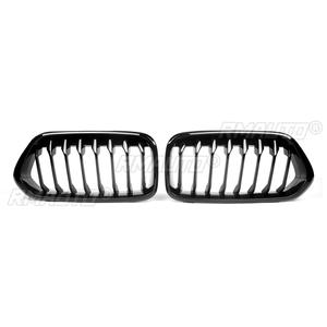 1 paire de grilles de calandre avant noires à ligne simple pour BMW F39 X2 M35i XDrive20d XDrive28i SDrive20i 2018 2019 2020 Noir brillant - Product Image 3