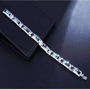 Bracelet chaîne pour homme en acier tungstène géométrique tendance, avec coque et anneau d'anniversaire thème fond marin, certifié par une tierce partie HAPPY DAY - Product Image 4