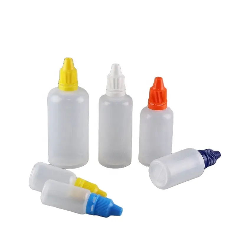 Bouteilles compte-gouttes vide en plastique, 50 pièces, 5ml/10ml, avec capuchon anti-tammatériel pour gouttes ophtalmiques, vente en gros