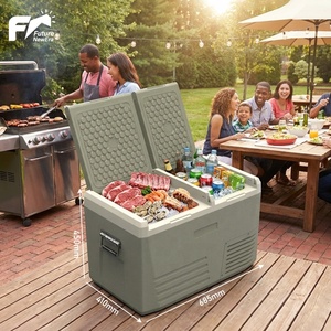 Réfrigérateur de voiture électrique avec logo personnalisé, 12V 220V, compresseur de refroidissement, noir, portable, réfrigérateur de camping, 45L 55L 75L - Product Image 1