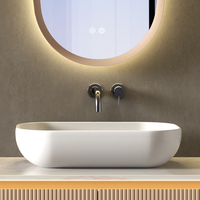 Miroir de salle de bain à LED rétroéclairé avec cadre doré irrégulier, mural, capteur tactile, anti-buée, forme unique, miroir de vanité décoratif