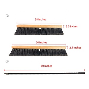 Commercio all'ingrosso scope di plastica per spazzare la pulizia della strada piazza spazzola Push scopa industriale testa grande all'aperto scopa n. 6401 - Product Image 6