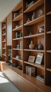 Librería Moderna <span class=keywords><strong>de</strong></span> Madera con Estantes Abiertos, Mueble Modular <span class=keywords><strong>de</strong></span> Pared para Biblioteca en Casa, Librería o Sala <span class=keywords><strong>de</strong></span> Estar - Product Image 6