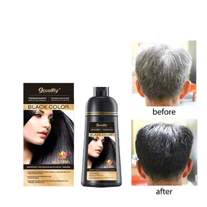 Factory Price Korean High Quality Daily Use 5 Minutes 100% Gray Coverage Black Hair Dye Shampoo 3 In 1