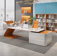 Modern Ergonomic Executive Desk Chair Set for Female Professionals-Minimalist Office Furniture with Solid Wood Construction