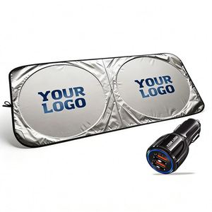 Wholesale Promo Business Gift Front Sunshades Uv Protection Silver Polyester Windshield Custom Logo Car Sunshade - Product Image 1