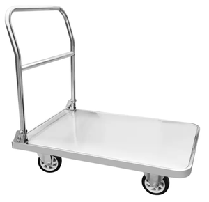 मल्टी-फंक्शन फोल्डिंग स्टेनलेस स्टील चार पहिया ट्रॉली प्लेटफॉर्म शॉपिंग स्टोरेज घरेलू वाणिज्यिक दोहरी-उद्देश्य कार - Product Image 4