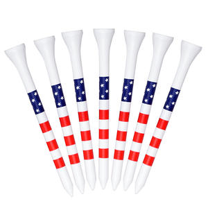 Vente chaude transfrontalière 70/83mm Golf Tee rayé échelle bambou balle siège avec Logo personnalisé plastique bois matériel - Product Image 1