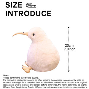 8156 Adorable pájaro kiwi blanco Animal relleno peluche abrazable muñecas suaves regalos de cumpleaños para niños niñas esponjoso Kiwi Plushie - Product Image 2