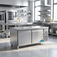 Plan de travail commercial en acier inoxydable de 1,2 m, équipement de réfrigération, réfrigérateur pour bar à salades, table de travail, congélateur sous comptoir