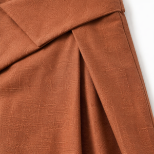 <span class=keywords><strong>Pantaloni</strong></span> Larghi da <span class=keywords><strong>Donna</strong></span> a Vita Alta in Lino <span class=keywords><strong>con</strong></span> Cintura Incrociata Origami, Culotte Corti, Pieghe Profonde, <span class=keywords><strong>Elastico</strong></span> Posteriore - Product Image 5