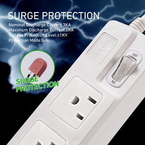 Power Strip bảo vệ tăng 1.8m mở rộng dây 5V/2.1A USB Ổ cắm điện 15A/125V USB ổ cắm 3 lỗ USA Điện mở rộng Hội Đồng Quản Trị - Product Image 2
