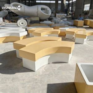 Banc de rue commercial en fibre de verre de haute qualité, personnalisé en FRP, pour des intégrations de conception biophilique pour plusieurs <span class=keywords><strong>personnes</strong></span> - Product Image 2