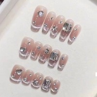 Diseño 1001-1100 Logotipo personalizado de alta calidad Prensa de pintura a mano en las uñas Hecho a mano 10 piezas Ataúd Almendra Cuadrado redondo Arte de uñas para mujeres