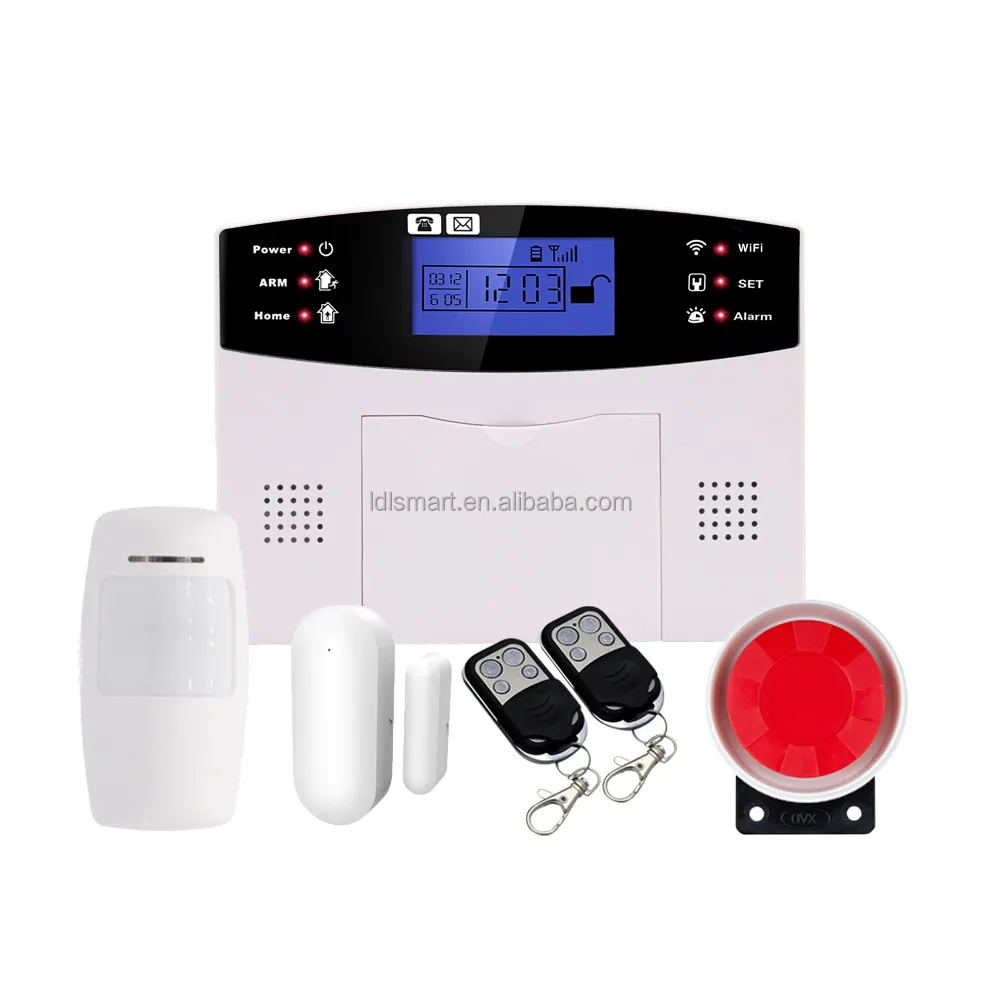 Tuya Wifi 2G GSM Intrusion Home Alarm System Kit For House Security Tuya Smart App Remote Control Monitor
