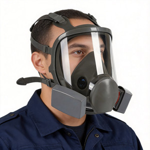 Masker Gas Profesional Full Face dengan Filter Cartridge - <span class=keywords><strong>Respirator</strong></span> Anti-VOC & Debu - Product Image 1