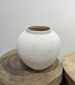 Vaso in <span class=keywords><strong>ceramica</strong></span> minimalista con struttura ruvida con finitura naturale vaso in <span class=keywords><strong>ceramica</strong></span> avorio opaco aspetto organico porta fiori ornamenti regali - Product Image 5