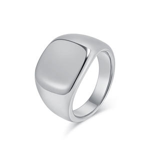 Trendy <strong>Black</strong> Gold Square Geometric <strong>Ring</strong> for Men High-Polished <strong>Titanium</strong> Steel Rhodium Plated Stainless Steel for Parties - Product Image 3