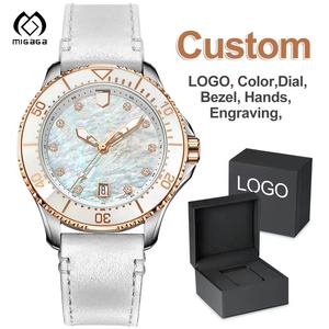 मिगा आकस्मिक दैनिक कस्टम लोगो 38 मिमी <span class=keywords><strong>10</strong></span> एटम वाटरप्रूफ स्वचालित युगल पुरुष और महिला गोताखोर घड़ी के लिए - Product Image 1
